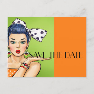 Carte postale d'annonce de date de mariage style P