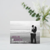 Carte postale d'annonce de date - Violet Pure Simp (Debout devant)