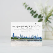 Carte postale d'annonce de déménagement à Bronzevi (Debout devant)