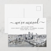 Carte postale d'annonce de déménagement à Pittsbur (Devant / Derrière)