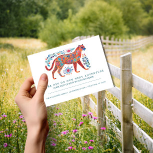 Carte postale d'annonce de déménagement au guépard