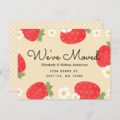 Carte postale d'annonce de déménagement aux fraise (Devant / Derrière)