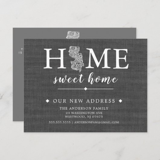 Carte postale d'annonce de déménagement dans l'Éta (Devant / Derrière)