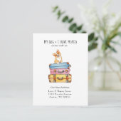 Carte postale d'annonce de déménagement de Corgi m (Debout devant)