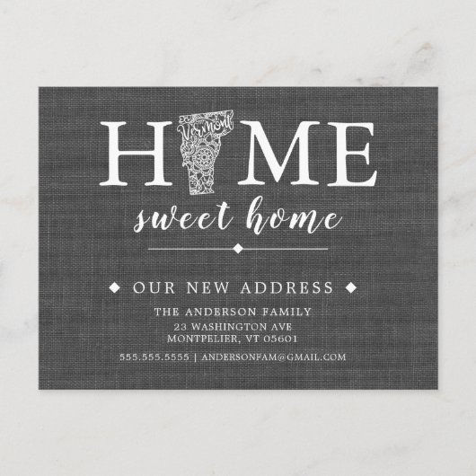 Carte postale d'annonce de déménagement de l'État (Devant)