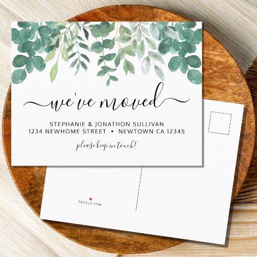 Carte postale d'annonce de déménagement Eucalyptus