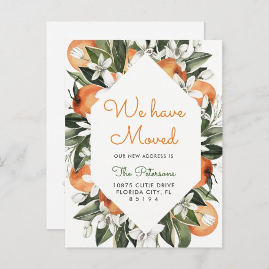 Carte postale d'annonce de déménagement Orange We (Devant / Derrière)