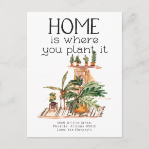 Carte postale d'annonce de déménagement Plante e
