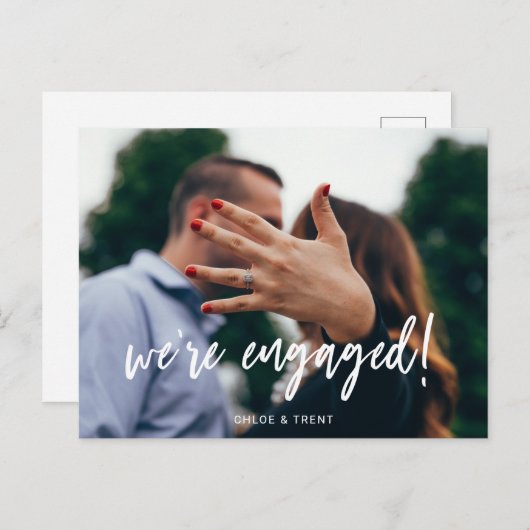 Carte postale d'annonce de fiançailles (Devant / Derrière)