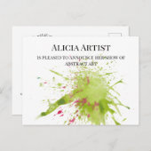 CARTE POSTALE D'ANNONCE DE GALERIE D'ARTISTE (Devant / Derrière)