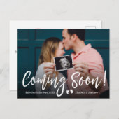 Carte postale d'annonce de grossesse photo à venir (Devant / Derrière)