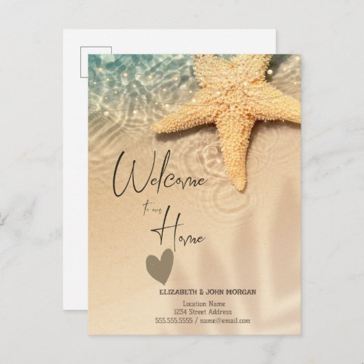 Carte postale d'annonce de la plage de Seastar (Devant / Derrière)