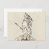 Carte postale d'annonce de l'esquisse de la statue (Devant / Derrière)