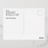 Carte postale d'annonce de mariage à feuille d'or (Verso)