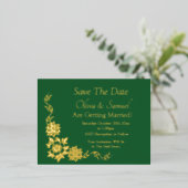 Carte postale d'annonce de mariage à feuille d'or (Debout devant)