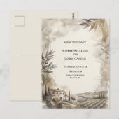 Carte postale d'annonce de mariage à l'aquarelle d (Devant / Derrière)