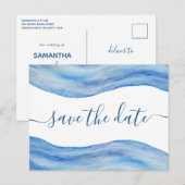 Carte postale d'annonce de mariage à l'aquarelle V (Devant / Derrière)