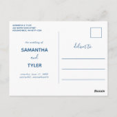 Carte postale d'annonce de mariage à l'aquarelle V (Dos)
