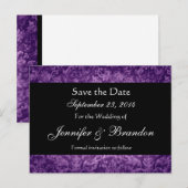 Carte postale d'annonce de mariage à motifs damass (Devant / Derrière)