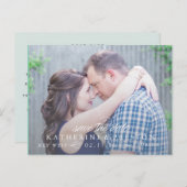 Carte postale d'annonce de mariage à rayures class (Devant / Derrière)