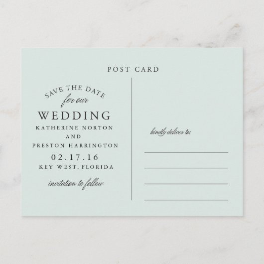 Carte postale d'annonce de mariage à rayures class (Dos)