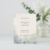 Carte postale d'annonce de mariage au eucalyptus g (Debout devant)