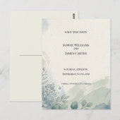Carte postale d'annonce de mariage au eucalyptus g (Devant / Derrière)