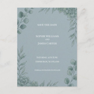 Carte postale d'annonce de mariage au eucalyptus g