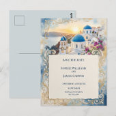 Carte postale d'annonce de mariage avec bordure de (Devant / Derrière)