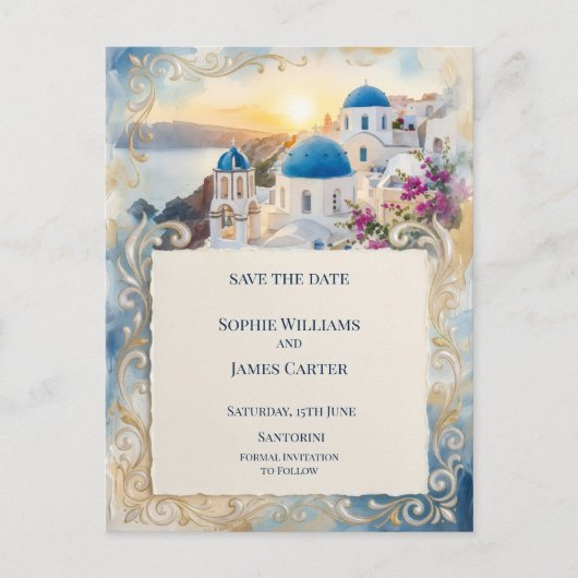 Carte postale d'annonce de mariage avec bordure de (Devant)