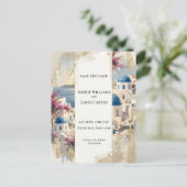 Carte postale d'annonce de mariage florale rose Sa (Debout devant)