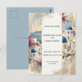 Carte postale d'annonce de mariage florale rose Sa (Devant / Derrière)