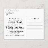 Carte postale d'annonce de mariage personnalisée b (Dos)