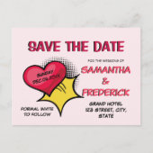 Carte postale d'annonce de mariage rose blush | Ba (Devant)