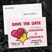 Carte postale d'annonce de mariage rose blush | Ba