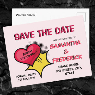 Carte postale d'annonce de mariage rose blush   Ba