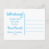 Carte postale d'annonce de naissance Baby Blue (Dos)