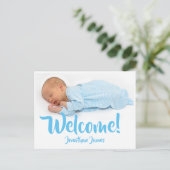 Carte postale d'annonce de naissance Baby Blue (Debout devant)