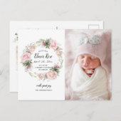 Carte postale d'annonce de naissance de bébé avec (Devant / Derrière)