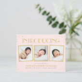 Carte postale d'annonce de naissance de bébé avec  (Debout devant)