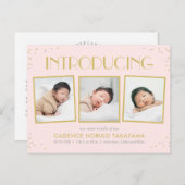 Carte postale d'annonce de naissance de bébé avec  (Devant / Derrière)