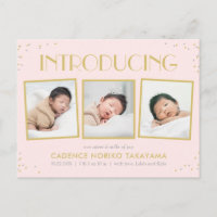 Carte postale d'annonce de naissance de bébé avec
