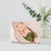 Carte postale d'annonce de naissance de bébé avec  (Debout devant)