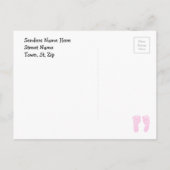 Carte postale d'annonce de naissance de bébé fille (Dos)