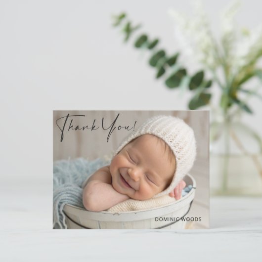 Carte postale d'annonce de naissance de bébé garço (Debout devant)