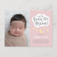 Carte postale d'annonce de naissance de bébé Over 
