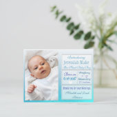 Carte postale d'annonce de nouveau-né garçon (Debout devant)