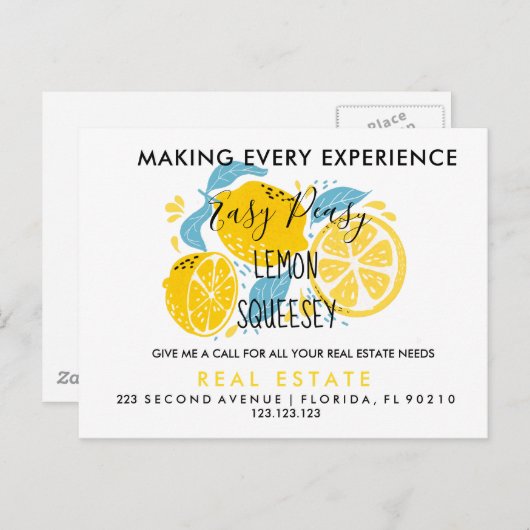 Carte postale d'annonce de recommandations LEMON p (Devant / Derrière)