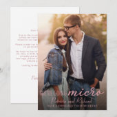 Carte Postale d'Annonce de Réduction de Mariage Ph (Devant / Derrière)