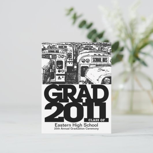 Carte postale d'annonce de remise de diplôme Autob (Debout devant)